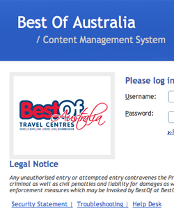 Best Of Australia - Content Management Login